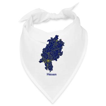 Karte Bundesland Hessen Straßenkarte - Bandana - Weiß - Vorne
