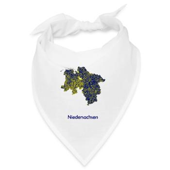 Karte Bundesland Niedersachsen Straßenkarte - Bandana - Weiß - Vorne