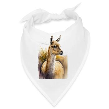 Alpaka Aquarell - Bandana - Weiß - Vorne