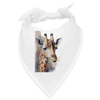 Giraffe Aquarell - Bandana - Weiß - Vorne