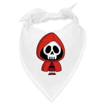 Skelett Rotkäppchen - Bandana - Weiß - Vorne