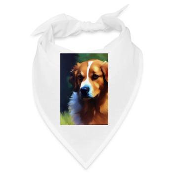 Hunde Bild - Bandana - Weiß - Vorne