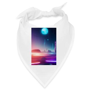 Futuristisches Weltall - Bandana - Weiß - Vorne