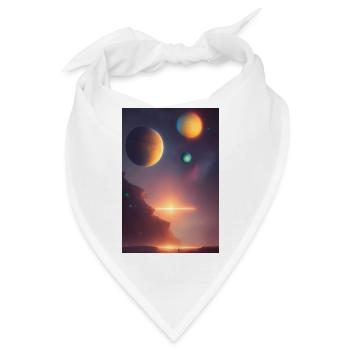 Weltall, Planeten - Bandana - Weiß - Vorne