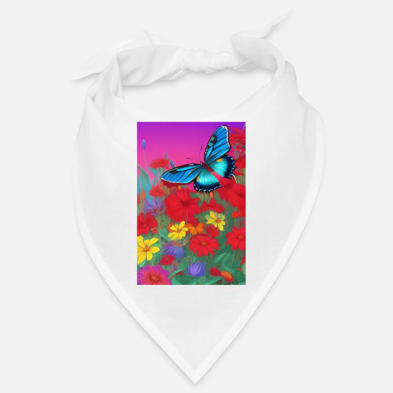 Fleurs et papillon Bandana