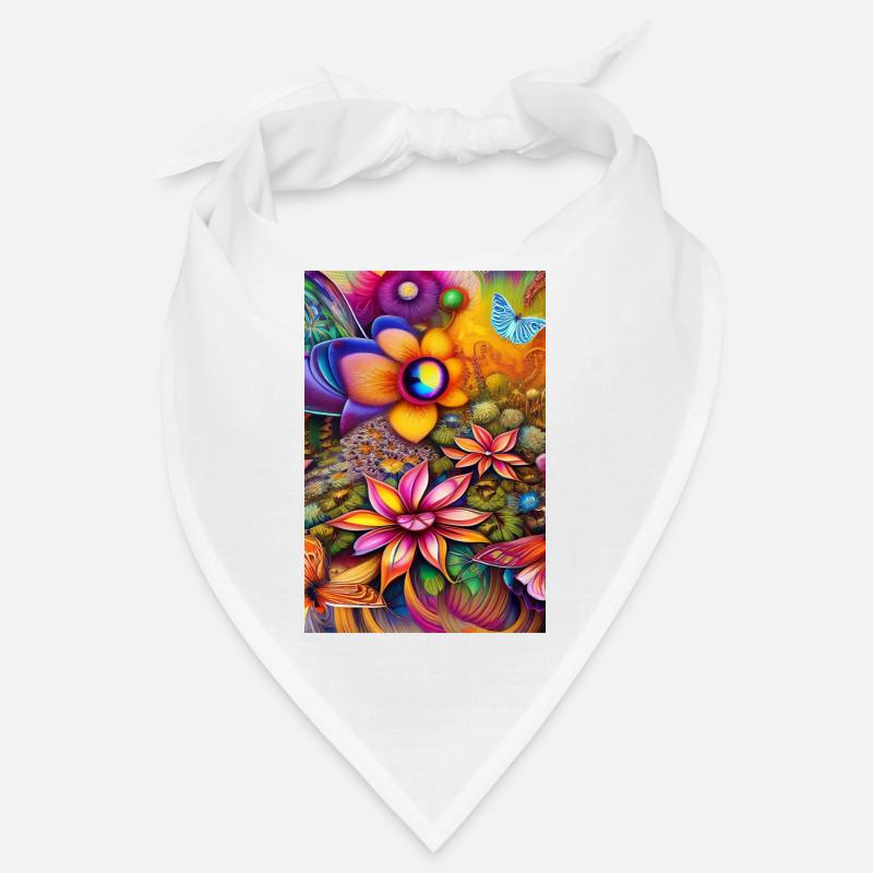 Fleurs et papillon Bandana