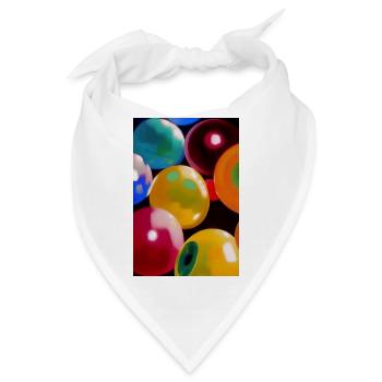 Bunte Bälle Blasen - Bandana - Weiß - Vorne