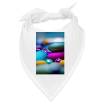 Bunte Steine - Bandana - Weiß - Vorne