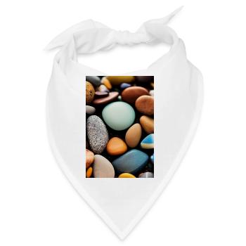 Bunte Steine - Bandana - Weiß - Vorne