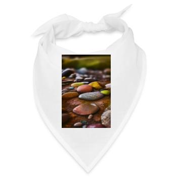 Bunte Steine - Bandana - Weiß - Vorne