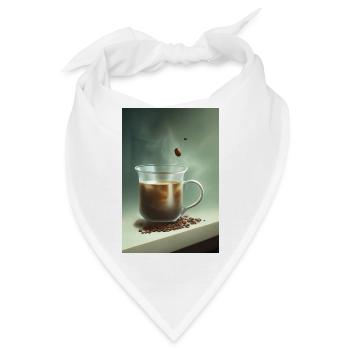 Kaffee, Kaffeebohnen - Bandana - Weiß - Vorne