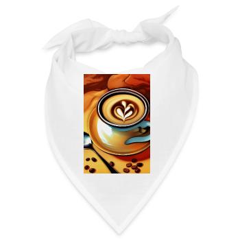 Kaffee, Kaffeebohnen - Bandana - Weiß - Vorne
