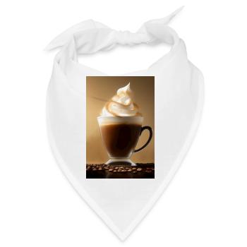 Kaffee, Kaffeebohnen - Bandana - Weiß - Vorne