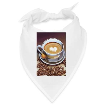 Kaffee, Kaffeebohnen - Bandana - Weiß - Vorne