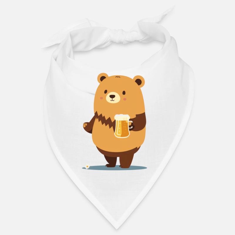 Cute teddy bear with beer Bandana