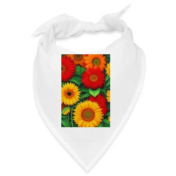 Sonnenblumen - Bandana - Weiß - Vorne