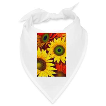 Sonnenblumen - Bandana - Weiß - Vorne