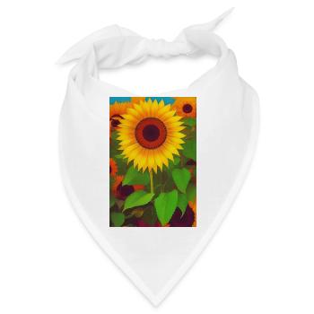 Sonnenblumen - Bandana - Weiß - Vorne