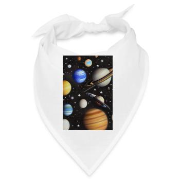 Weltall und Planeten - Bandana - Weiß - Vorne