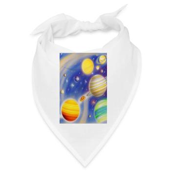 Weltall und Planeten - Bandana - Weiß - Vorne