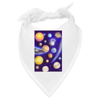 Weltall und Planeten - Bandana - Weiß - Vorne
