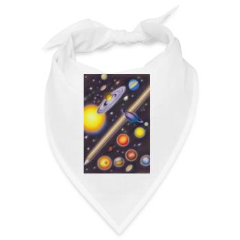 Weltall und Planeten - Bandana - Weiß - Vorne