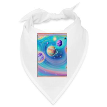 Weltall und Planeten - Bandana - Weiß - Vorne