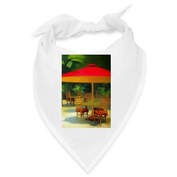 Asiatisches Cafe im Freien - Bandana - Weiß - Vorne