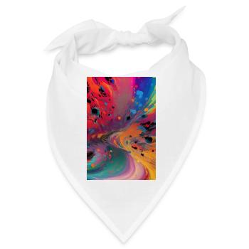 Abstrakte Kunst - Bandana - Weiß - Vorne