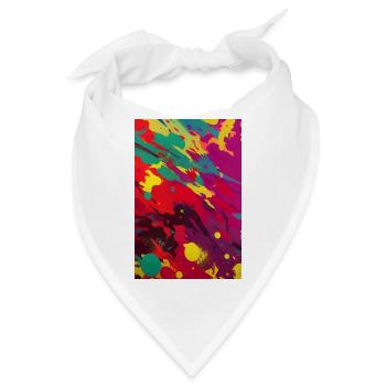 Abstrakte Kunst - Bandana - Weiß - Vorne