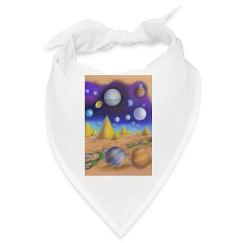 Weltall und Planeten - Bandana - Weiß - Vorne