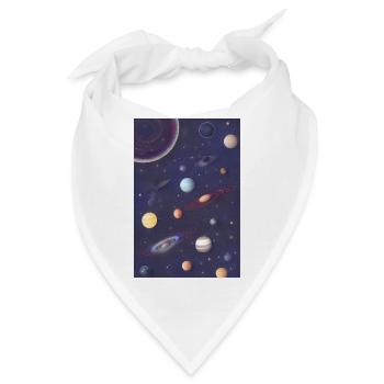 Weltall und Planeten - Bandana - Weiß - Vorne
