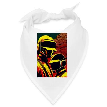 im Stil eines Holzschnitts 2 - Bandana - Weiß - Vorne