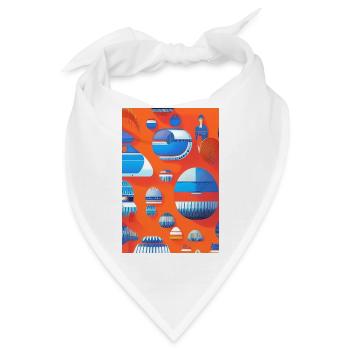 Abstrakte Kunst - Bandana - Weiß - Vorne
