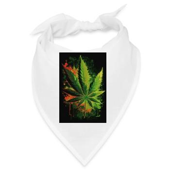 Marihuana Pflanze - Bandana - Weiß - Vorne