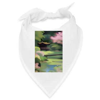Chinesischer Zen Garten - Bandana - Weiß - Vorne