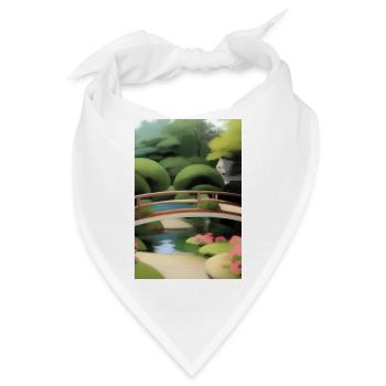 Chinesischer Zen Garten - Bandana - Weiß - Vorne