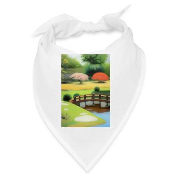 Chinesischer Zen Garten - Bandana - Weiß - Vorne