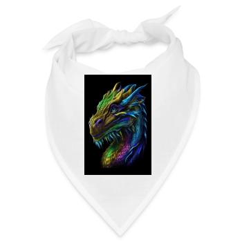 weiblicher Drache - Bandana - Weiß - Vorne
