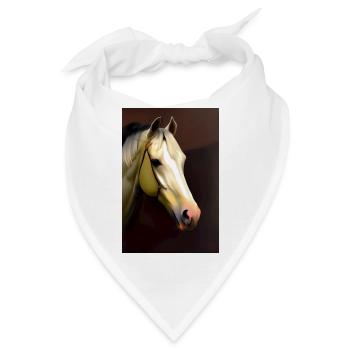 Pferdekopf Öl Malerei - Bandana - Weiß - Vorne