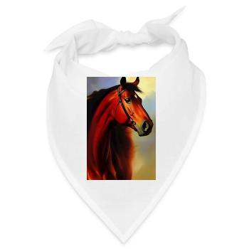 Pferdekopf Öl Malerei - Bandana - Weiß - Vorne