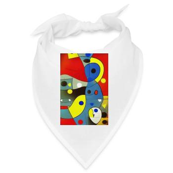 Abstrakte Kunst - Bandana - Weiß - Vorne
