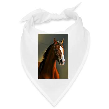 Pferdekopf Öl Malerei - Bandana - Weiß - Vorne