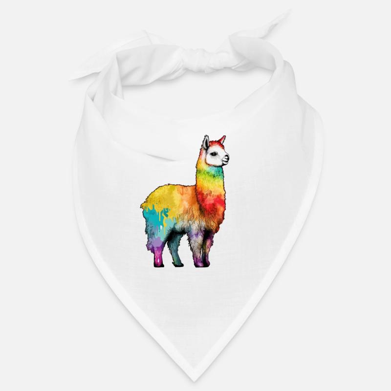 Alpaca Llama Rainbow Graffiti Style Bandana