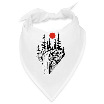 Der schwarze Wasserfall und die rote Sonne - Bandana - Weiß - Vorne