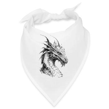 Mythischer Drache. Eine Legende in Grautönen. - Bandana - Weiß - Vorne