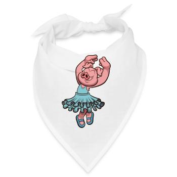 Schwein im Tutu - Bandana - Weiß - Vorne