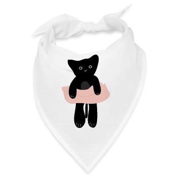Babykatze in der menschlichen Handfläche5 - Bandana - Weiß - Vorne