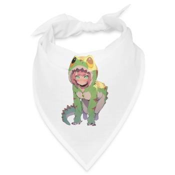Dino Vixen: Fesselnde Zeichnung einer niedlichen und - Bandana - Weiß - Vorne