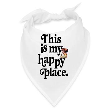 Das ist meine Happy Place Typografie. - Bandana - Weiß - Vorne